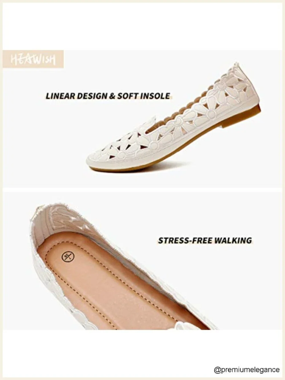 Women's Floral Ballet Flats Slip On PU Leather Round Toe Dress Shoes